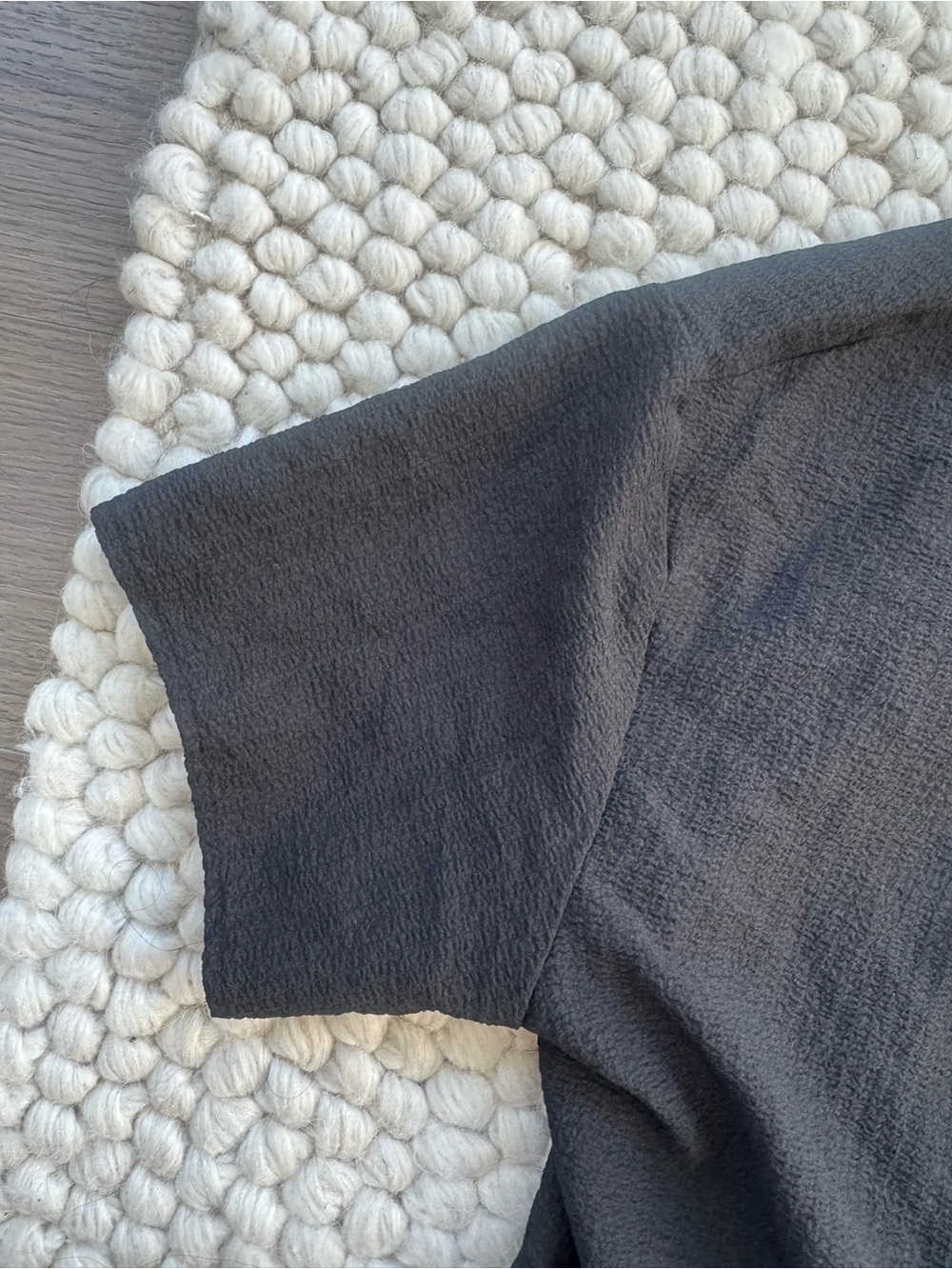 SHEIN Black Short-Sleeve Button-Down Shirt Swim Coverup - Picture 3 of 3
